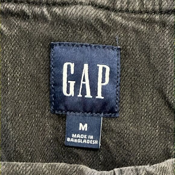 GAP Acid Wash Black Adjustable Razorback Overalls Pockets and Side Buttons- M - Picture 11 of 16